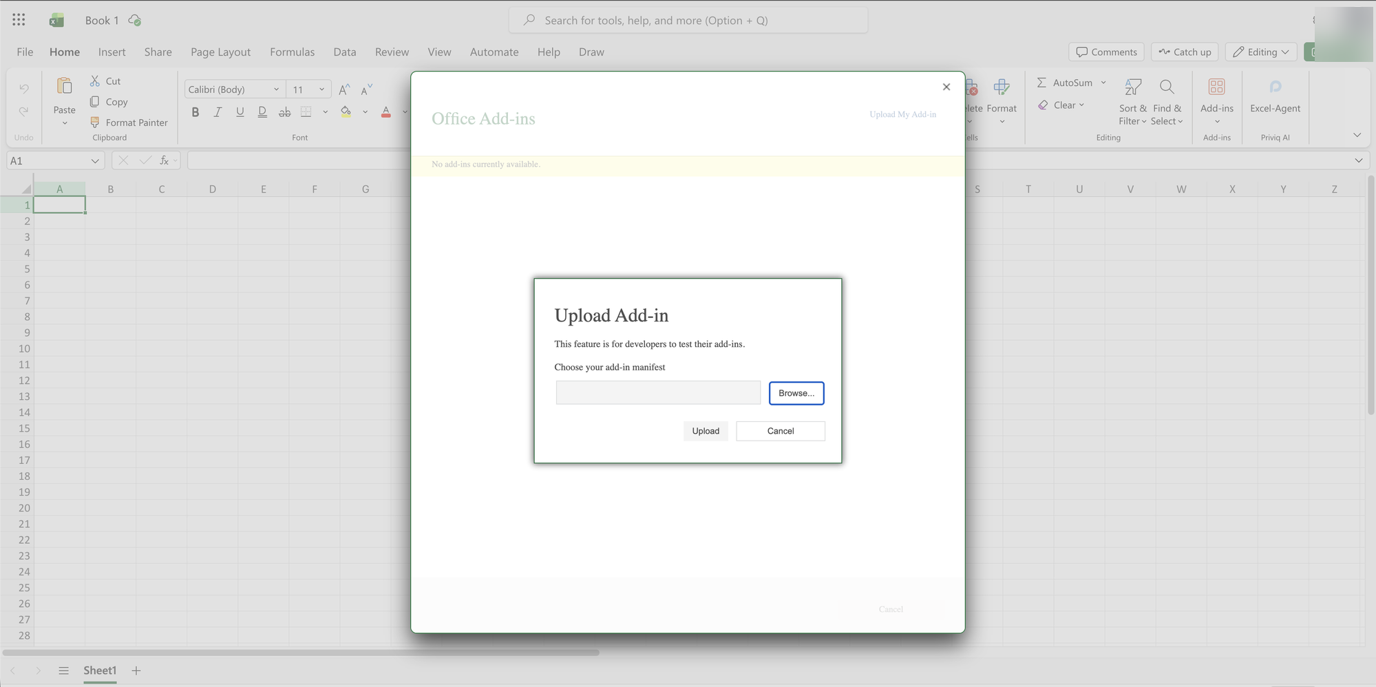 Upload Add-in Dialog mit Browse Button